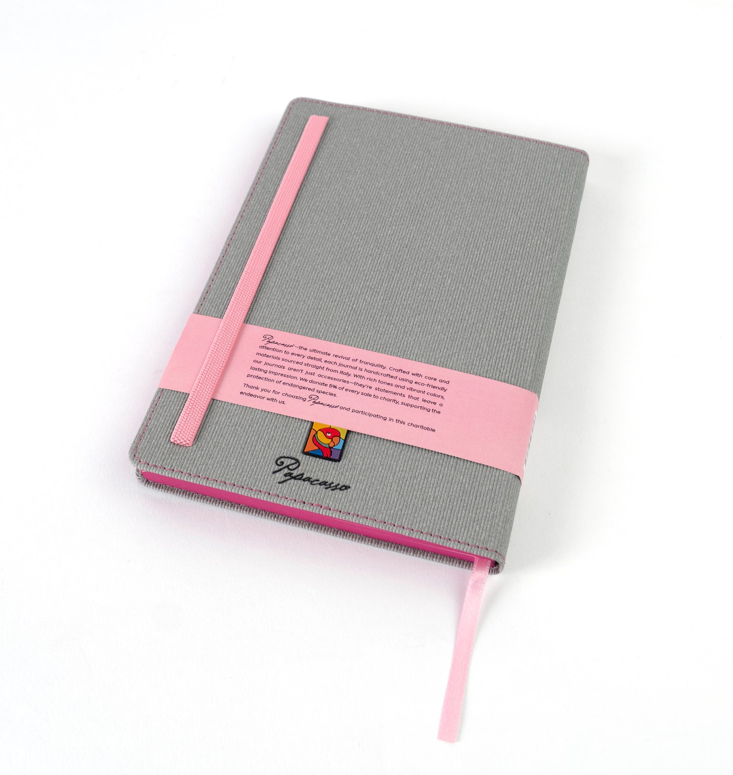 Rosella Blossom Pink Hard Cover Journal with Elastic Ribbon