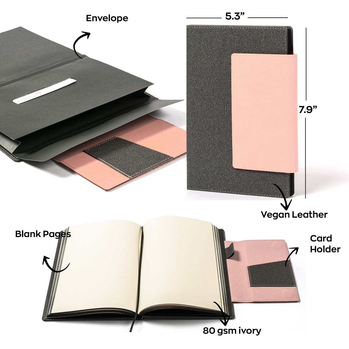 Kea Blossom Pink Hard Cover Journal with Magnetic Flap