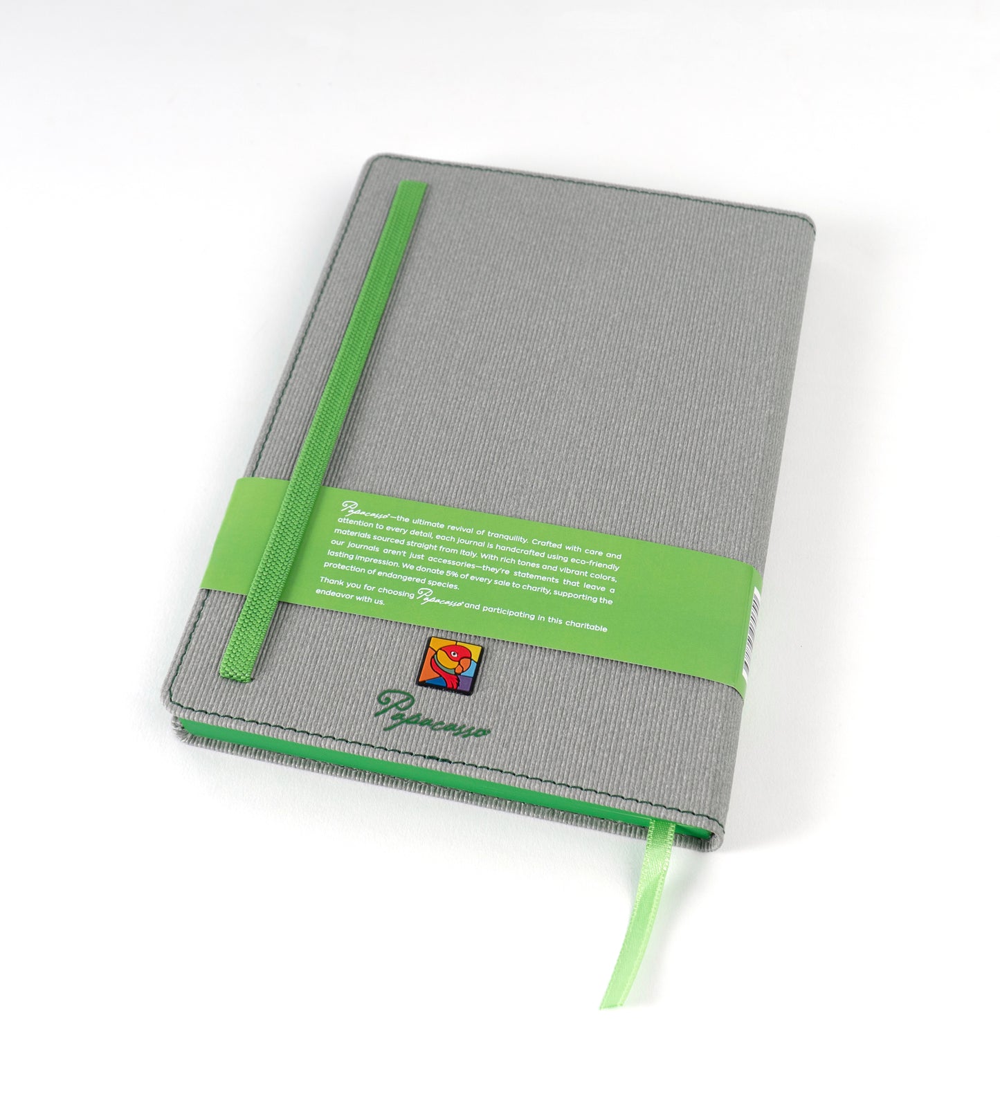 Rosella Spring Green Hard Cover Journal with Elastic Ribbon