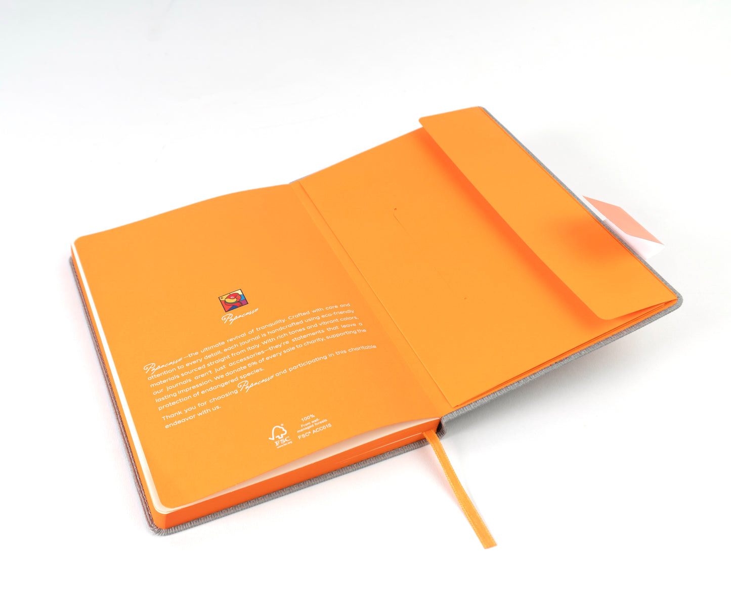 Rosella Autumn Orange Hard Cover Journal with Elastic Ribbon