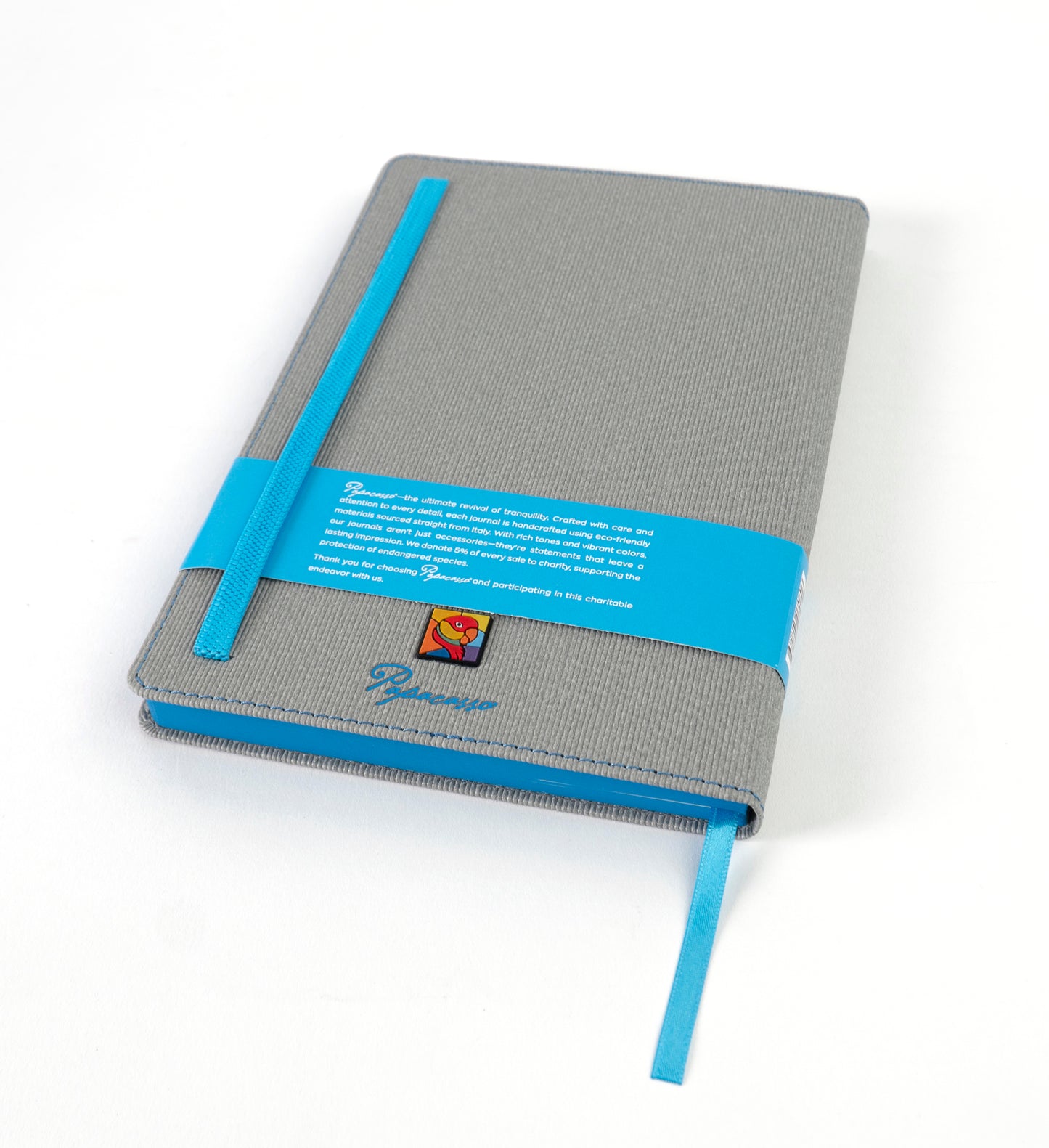 Rosella Winter Blue Hard Cover Journal with Elastic Ribbon