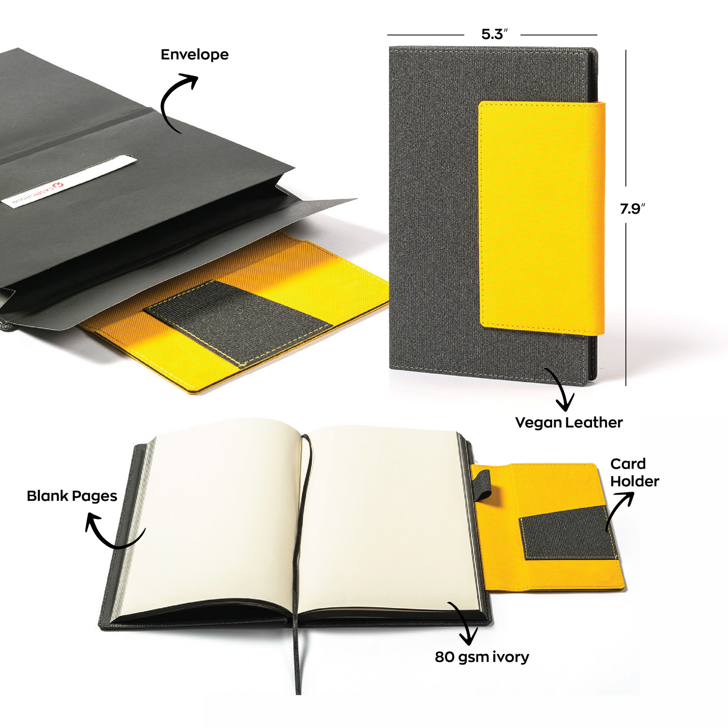 Kea Summer Yellow Hard Cover Journal with Magnetic Flap