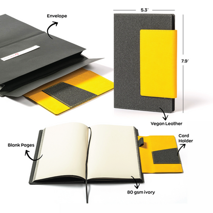 Kea Summer Yellow Hard Cover Journal with Magnetic Flap