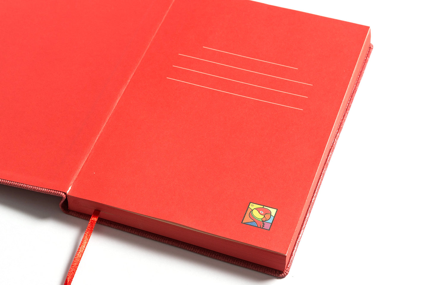 Macaw Vibrant Red Journal with Elastic Ribbon