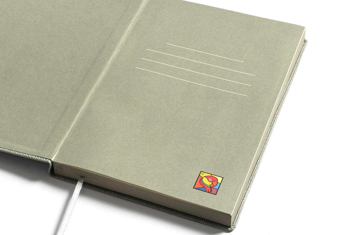 Macaw Serene Gray Journal with Elastic Ribbon