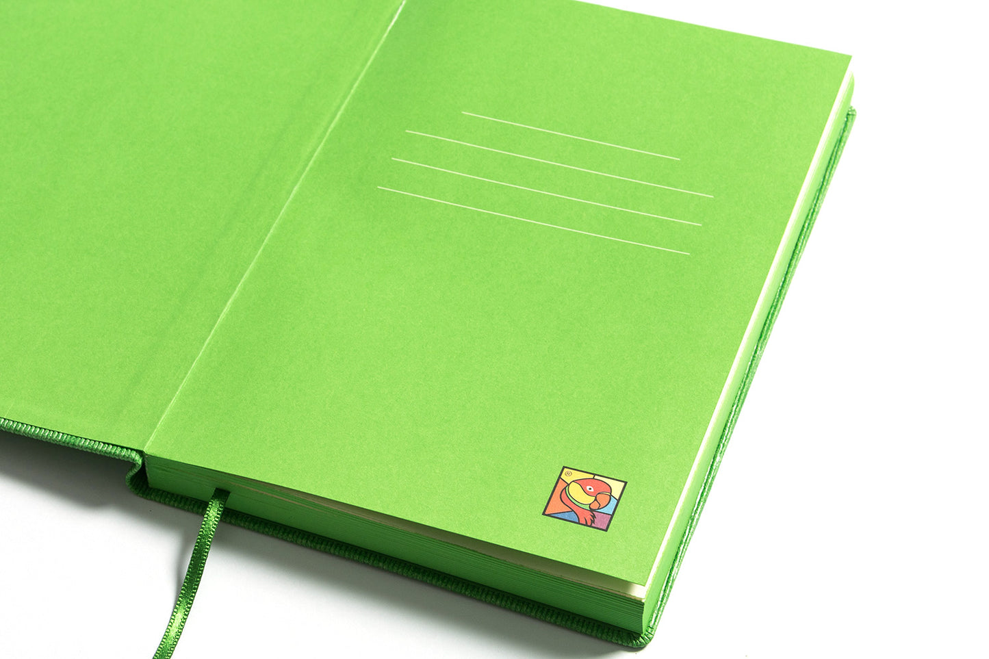 Macaw Spring Green Journal with Elastic Ribbon