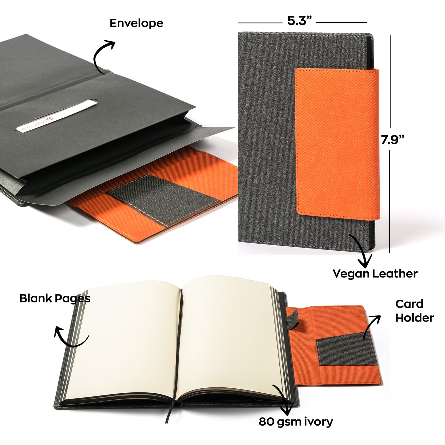 Kea Autumn Orange Hard Cover Journal with Magnetic Flap