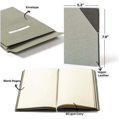 Macaw Serene Gray Journal with Elastic Ribbon