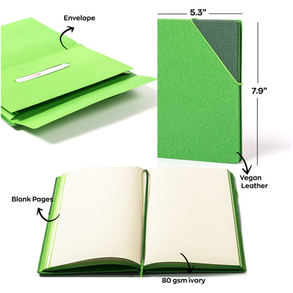 Macaw Spring Green Journal with Elastic Ribbon