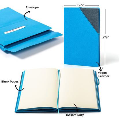 Macaw Winter Blue Journal with Elastic Ribbon